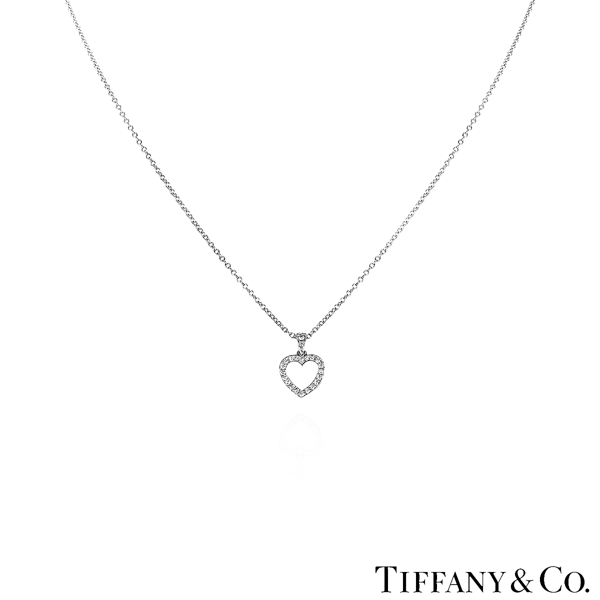 Tiffany & Co. Platinum Diamond Heart Pendant